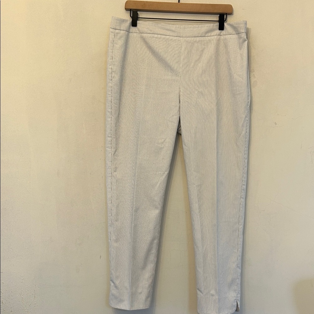 Talbots black white striped Chatham ankle pants  Size 12 EUC